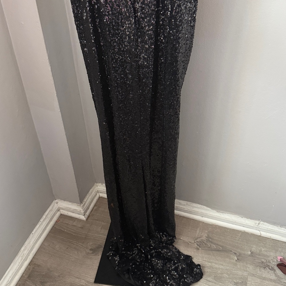 Glow Dress Black Sequin Rhinestone Open Back Prom Formal Homecoming NWT - Picture 15 of 17